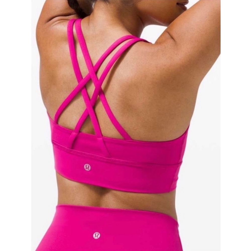 Lululemon Energy Longline Bra Bright Pink Raspberry size 8